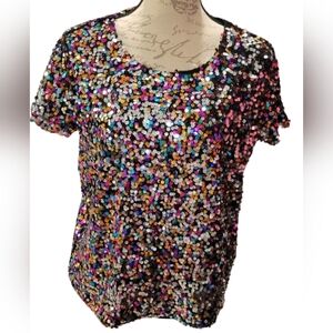 INC Sequin Top, Fun for Party, Festivals, Birthday, Size Medium, Stretch
